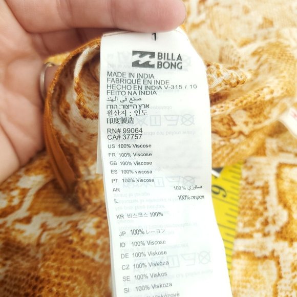 Billabong Womens Brown Animal Print Stretch Side Zip Short Mini Skirt Size 28 - Picture 9 of 13